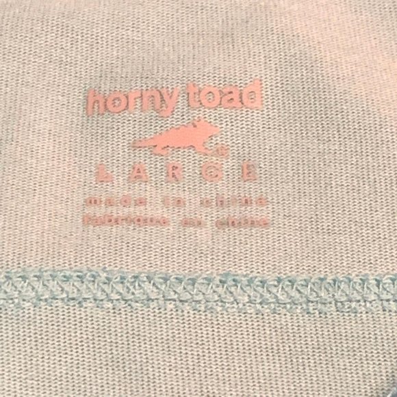 Horny Toad 1/4 Zip Long Sleeve T9 Tipped Zip Large Toad and Co Turquoise Blue - Picture 7 of 9